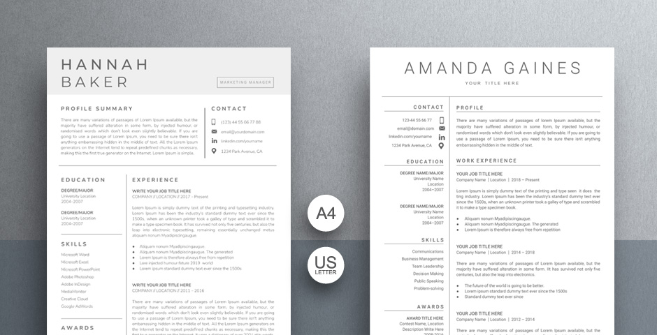 Premium Resume Template Instant Download