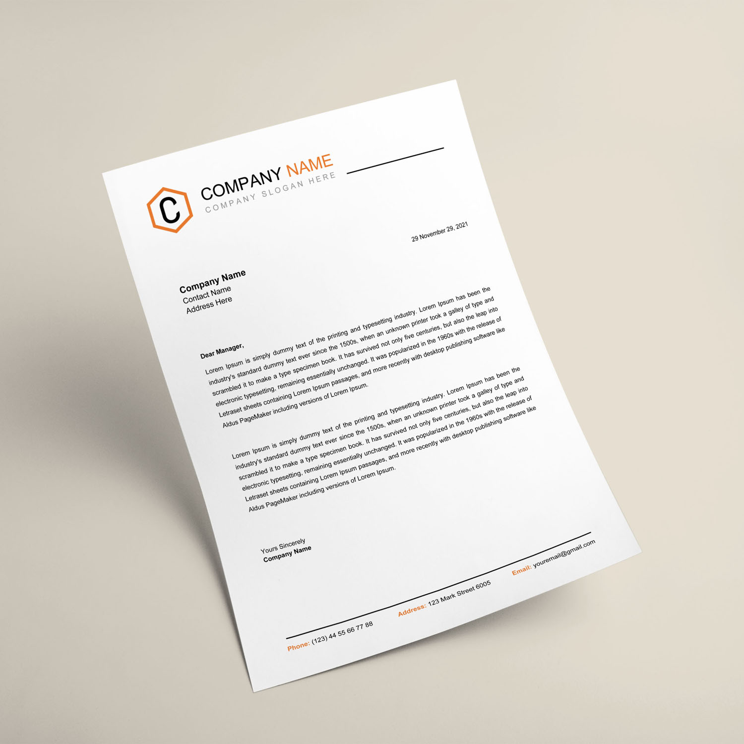 Free Letterhead Instant Download